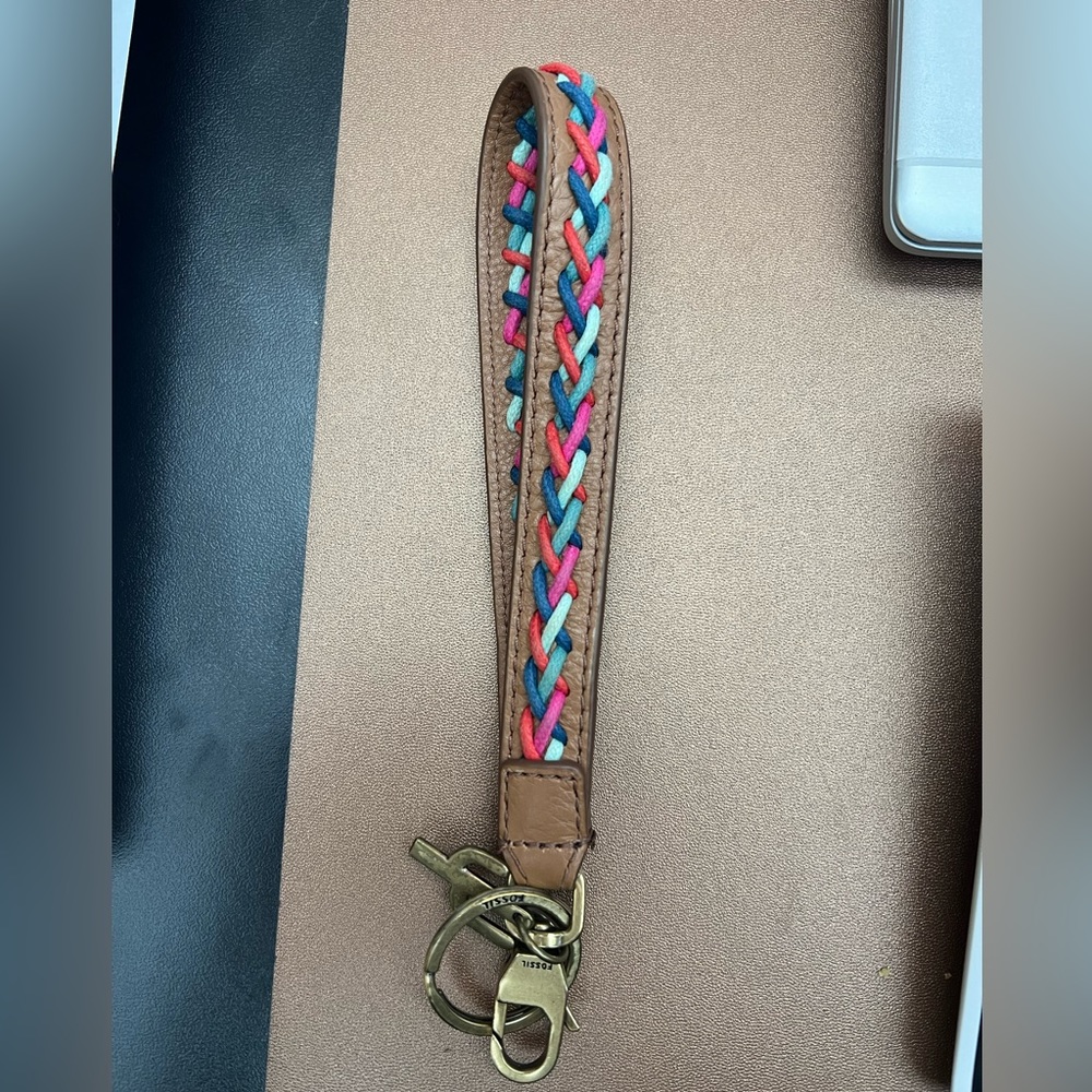 Fossil Multicolor Braided Detailed Key Chain